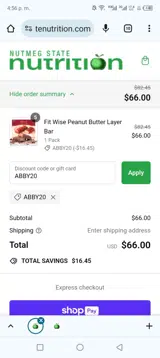 Nutmeg State Nutrition coupon verification screenshot