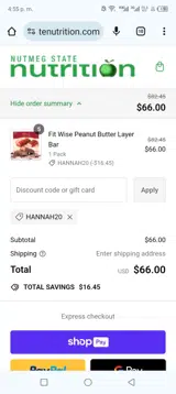 Nutmeg State Nutrition coupon verification screenshot