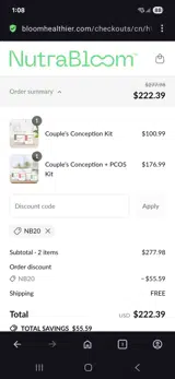 Nb20 coupon verification screenshot