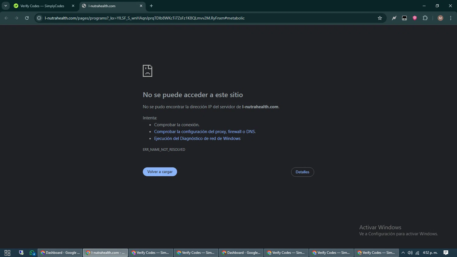 L-Nutra Health promo code screenshot showing code Metabolichealth30 applied at L-Nutra Health checkout page. Uploaded by SimplyCodes community member DiscountTitan4635 on Jun 19, 2025