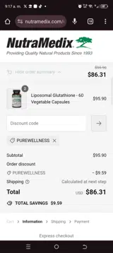 PUREWELLNESS coupon verification screenshot
