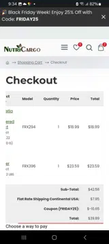 FRIDAY25 coupon verification screenshot