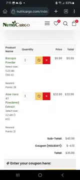 HOLIDAY coupon verification screenshot