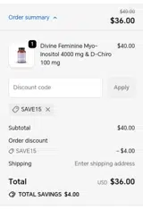 Save15 coupon verification screenshot