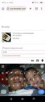 Nutri Muscle Meals coupon verification screenshot