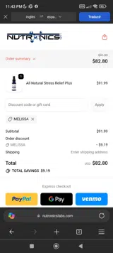 MELISSA coupon verification screenshot