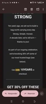 10years coupon verification screenshot