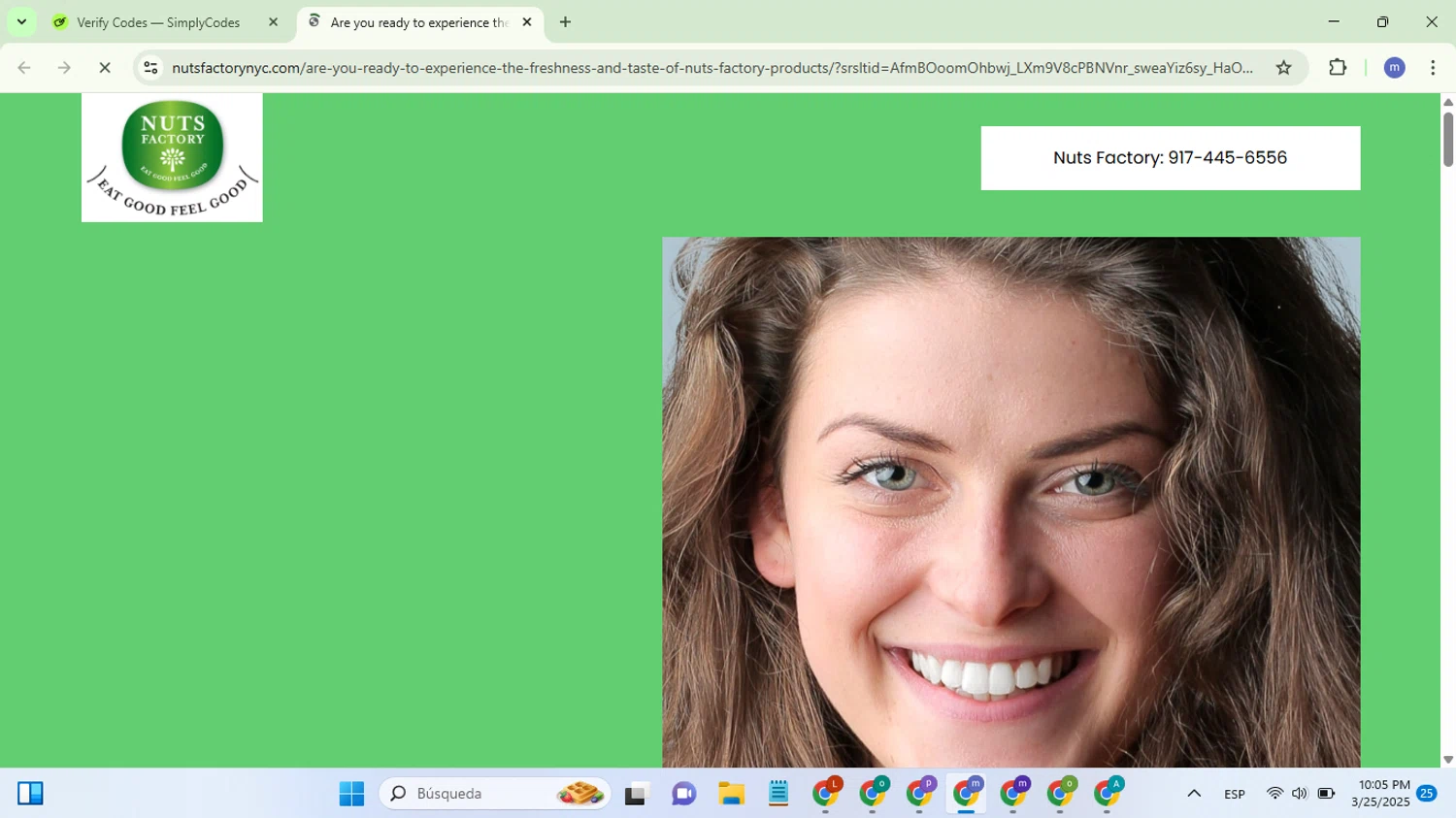 Nuts Factory promo code screenshot showing code OSHERAD applied at Nuts Factory checkout page. Uploaded by SimplyCodes community member CleverSleuth6844 on Mar 26, 2025