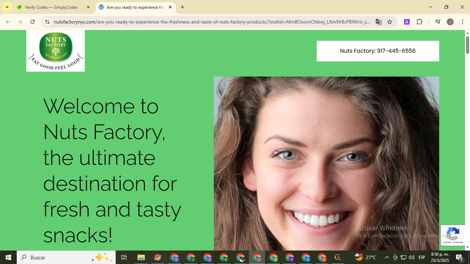 Nuts Factory promo code screenshot showing code OSHERAD applied at Nuts Factory checkout page. Uploaded by SimplyCodes community member ValiantHero2365 on Mar 26, 2025