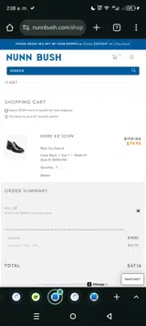 Nunn Bush coupon verification screenshot