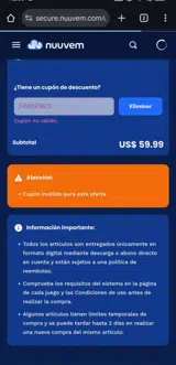 FIMDEMES coupon verification screenshot
