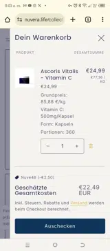 Nuve46 coupon verification screenshot