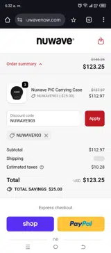NUWAVE903 coupon verification screenshot