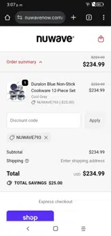 NUWAVE793 coupon verification screenshot