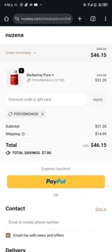 FOCUSNOW20 coupon verification screenshot