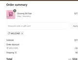 WELCOME coupon verification screenshot