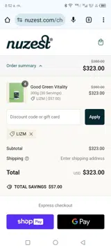 Lizm coupon verification screenshot