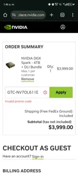 GTC-NV7OL611E coupon verification screenshot
