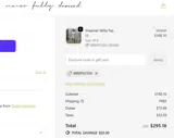Never Fully Dressed US coupon verification screenshot