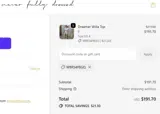 Never Fully Dressed US coupon verification screenshot