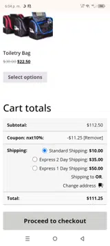 nxt10% coupon verification screenshot