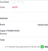 THANKYOU10 coupon verification screenshot