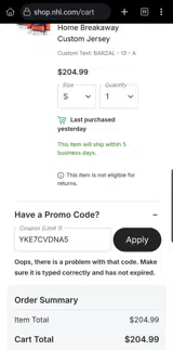 YKE7CVDNA5 coupon verification screenshot