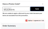 New York Rangers Shop coupon verification screenshot