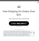 NHL24FS coupon verification screenshot