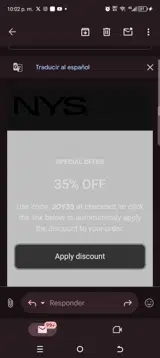 Joy35 coupon verification screenshot