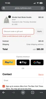 SALE2025 coupon verification screenshot