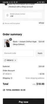IREM10 coupon verification screenshot