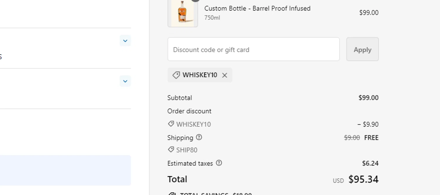 Oak & Eden checkout page showing Oak & Eden promo code box | Screenshot taken by SimplyCodes community member on Apr 10, 2024