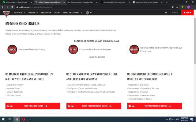 Oakley Standard Issue checkout page showing Oakley Standard Issue promo code box | Screenshot taken by SimplyCodes community member on Jun 4, 2020