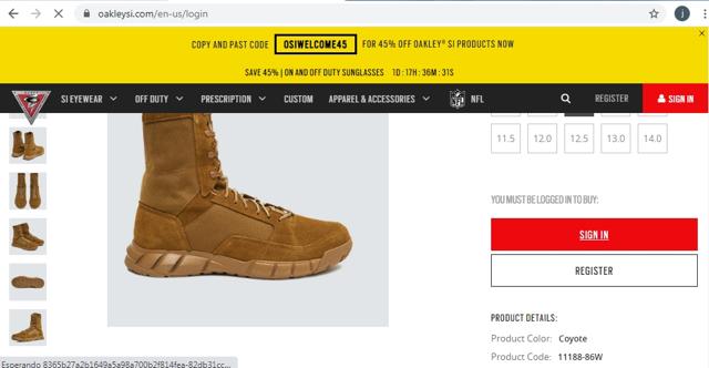 Oakley Standard Issue checkout page showing Oakley Standard Issue promo code box | Screenshot taken by SimplyCodes community member on Mar 21, 2021