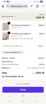 Oak Valley Designs coupon verification screenshot
