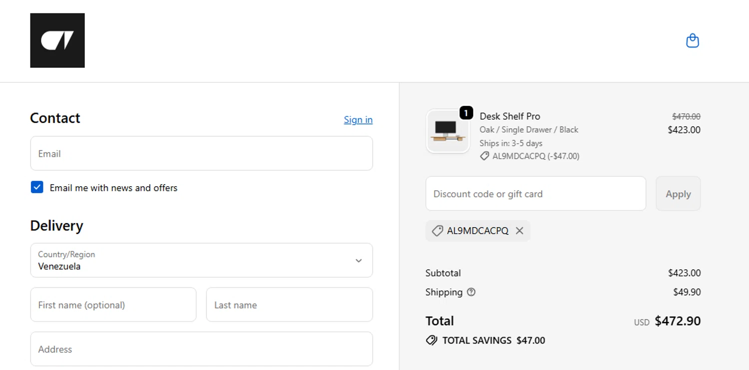 Oakywood promo code screenshot showing code AL9MDCACPQ applied at Oakywood checkout page. Uploaded by SimplyCodes community member PaulSkenes on Jun 6, 2026
