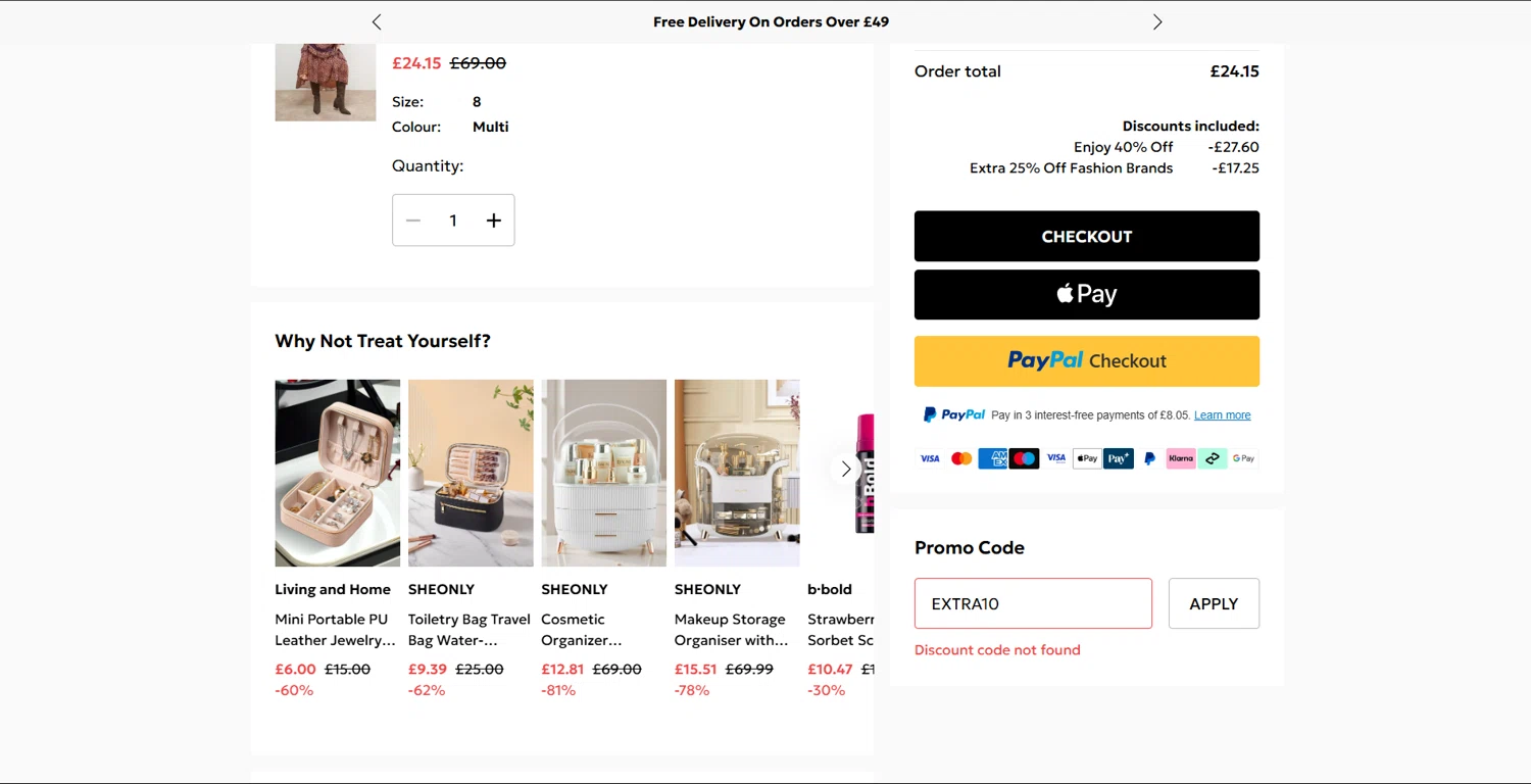 Oasis Clothing promo code screenshot showing code EXTRA10 applied at Oasis Clothing checkout page. Uploaded by SimplyCodes community member Teresa on Nov 27, 2025