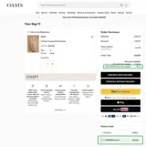 Oasis Clothing coupon verification screenshot