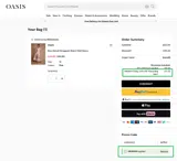 Oasis Clothing coupon verification screenshot