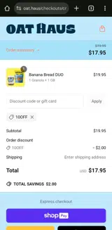 10OFF coupon verification screenshot