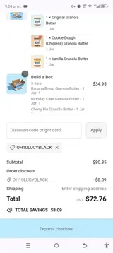 OH10LUCYBLACK coupon verification screenshot