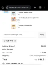 kjzhang coupon verification screenshot