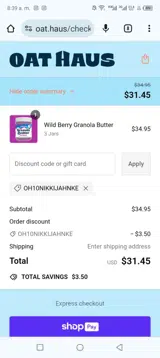 OH10NIKKIJAHNKE coupon verification screenshot