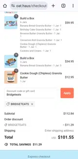Bridgeteats coupon verification screenshot