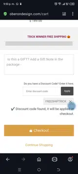 Freeshiptrick coupon verification screenshot