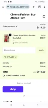 STYLE20 coupon verification screenshot