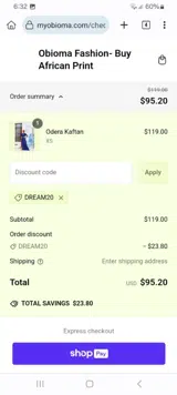 DREAM20 coupon verification screenshot