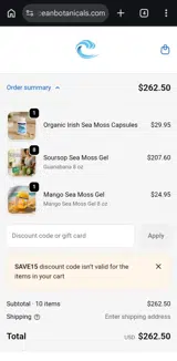 SAVE15 coupon verification screenshot