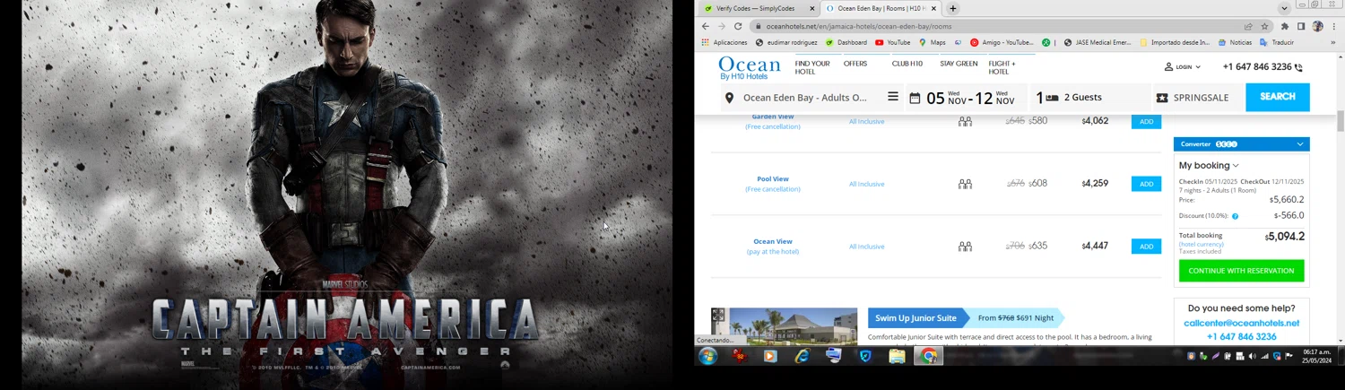 OCEAN by H10 Hotels checkout page showing OCEAN by H10 Hotels promo code box | Screenshot taken by SimplyCodes community member on May 25, 2024